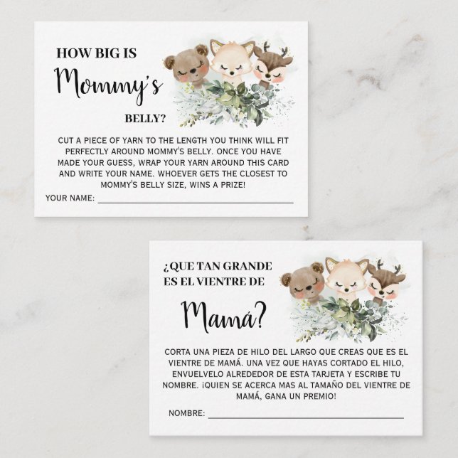 Forest Wie groß ist die zweisprachige Karte für Ma (Vorne/Hinten)