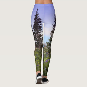 Forest Wildblume Dawn Foto Leggings