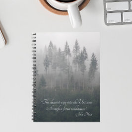 Forest Wilderness Foto mit John Muir Zitat Notizblock
