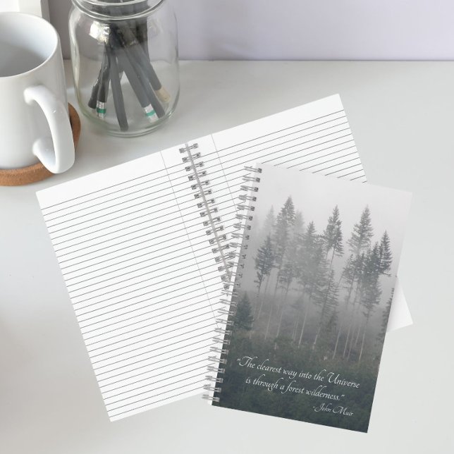 Forest Wilderness Foto mit John Muir Zitat Notizbuch (In Situ)
