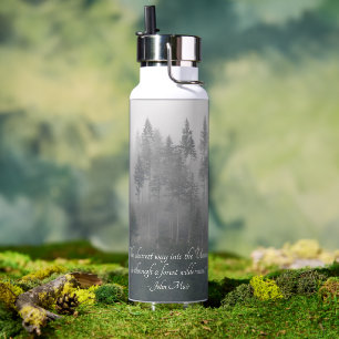 Forest Wilderness Foto mit John Muir Zitat Trinkflasche