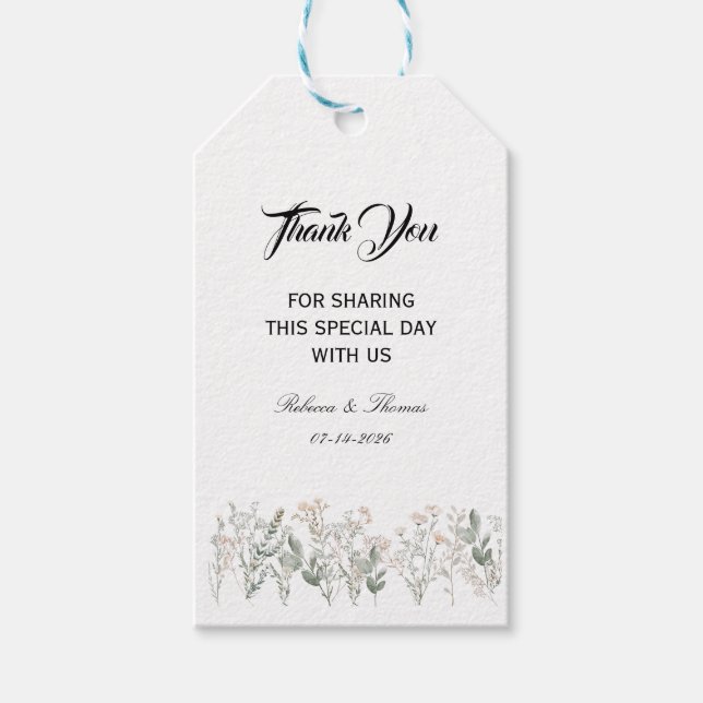 Forest Wildflowers Gift Tags Geschenkanhänger (Vorderseite)