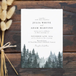Forest Winter Pines Wedding Invitation Einladung