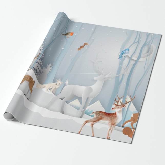 Forest Winter Wonderland Geschenkpapier (Ungerollt)