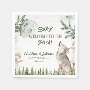 Forest Wolf Baby Duschpapier Napkins Serviette