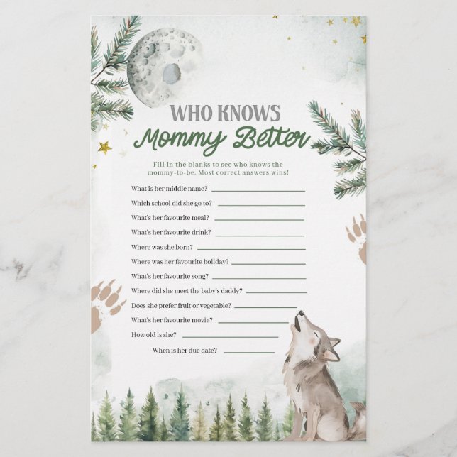 Forest Wolf, der Mommy Better Games kennt (Vorderseite)