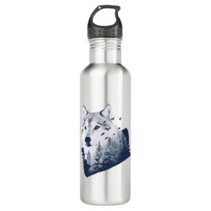 Forest Wolf Edelstahlflasche
