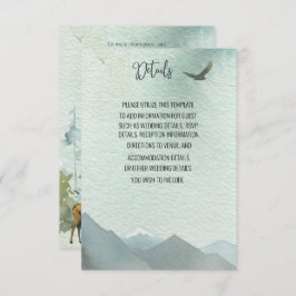 Forest Wonder Rustic Pine Wedding Details Card Karte