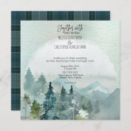 Forest Wonder Rustic Square Hochzeit Einladung