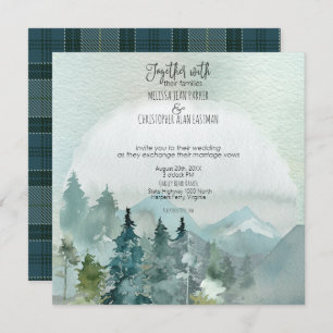 Forest Wonder Rustic Square Hochzeit Einladung