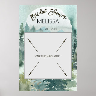 Forest Wonder Rustikales Brautparty Foto Stand Poster