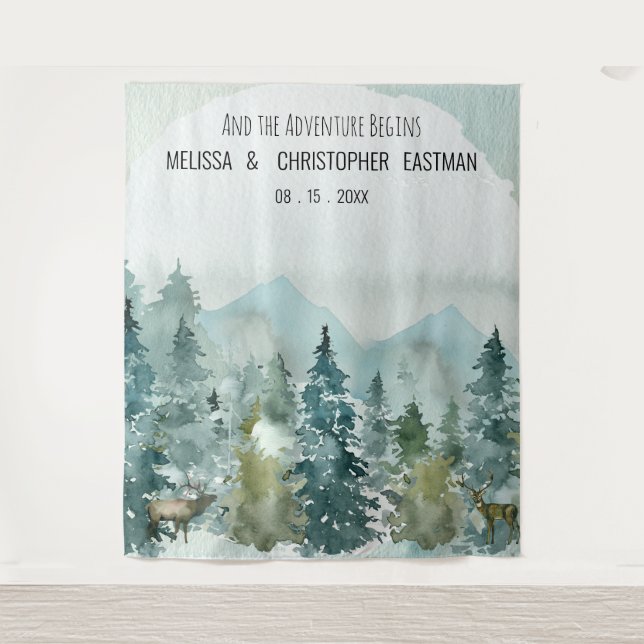 Forest Wonder Wedding Backdrop Foto Stand Wandteppich (Vorderseite)