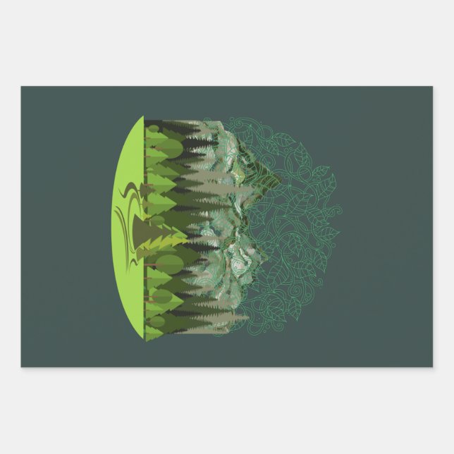 Forest, Wood, Nature Geschenkpapier Set (Vorderseite)