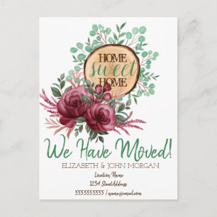 Forest Wood Theme, Blume Zuhause Sweet Zuhause Ankündigungspostkarte