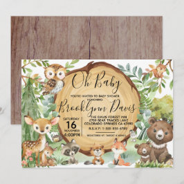 Forest Woodland Animal Baby Dusche Einladung