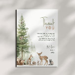 Forest Woodland Animals Vertikale Babydusche Flat Dankeskarte<br><div class="desc">Mit unserer Babydusche-Karte stellen wir unseren Waldwaldtieren eine vertikale Babydusche vor, perfekt für eine niedliche und skurrile Feier! Mit einem Thema zum Thema Wald in Aquarelltönen mit bezaubernden Kreaturen wie Fuchs, Braunbär, Hase und Hirsch ist es ideal für eine geschlechtsneutrale Dusche. Dieses böhmisch inspirierte Design Set eine süße und einfache...</div>