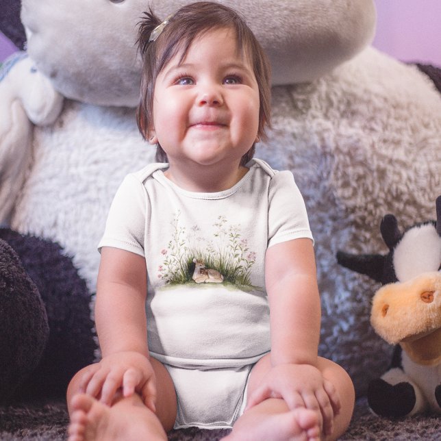 Forest Woodland Baby Deer  Baby Strampler (Forest Woodland Baby Deer Baby Bodysuit)