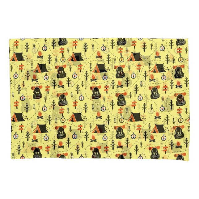 Forest Zelt Camping Wanderwege Beige Kissenbezug (Vorderseite)