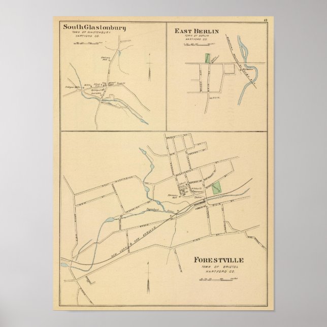 Forestville, S Glastonbury, E Berlin Poster (Vorne)