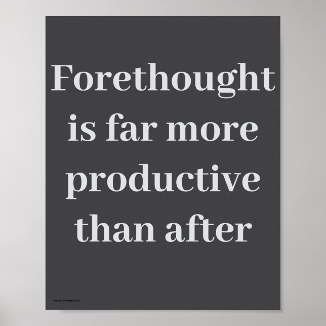 "Forethought..." Poster (Vorne)