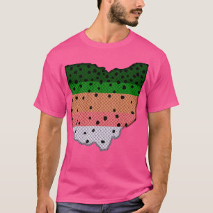 Foreut Fainbow Trout Muster Ohio Staat Karte T-Shirt