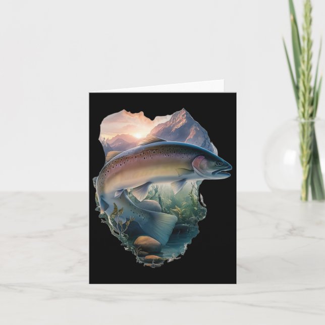 Foreut Fischen Berge Natur Fischer Karte (Vorderseite)