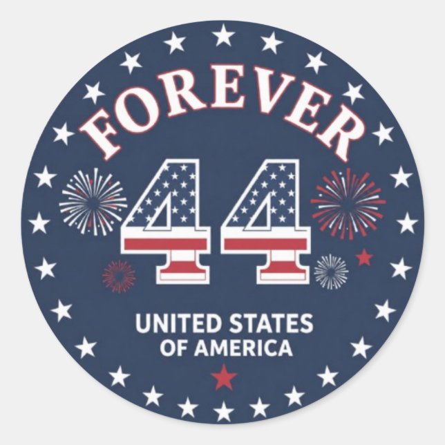 Forever 44 Klassischer Rund Sticker (Vorderseite)