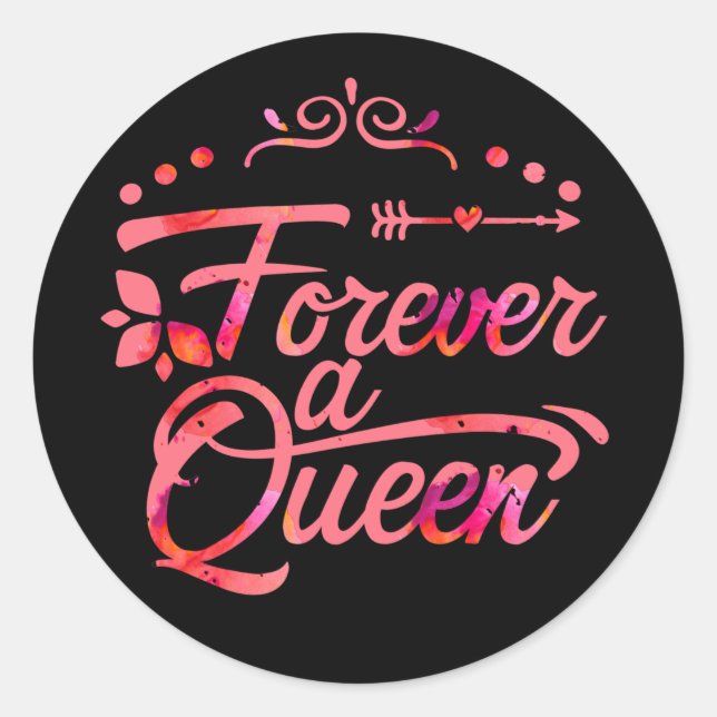 Forever A Queen Gift Bag Runder Aufkleber (Vorderseite)