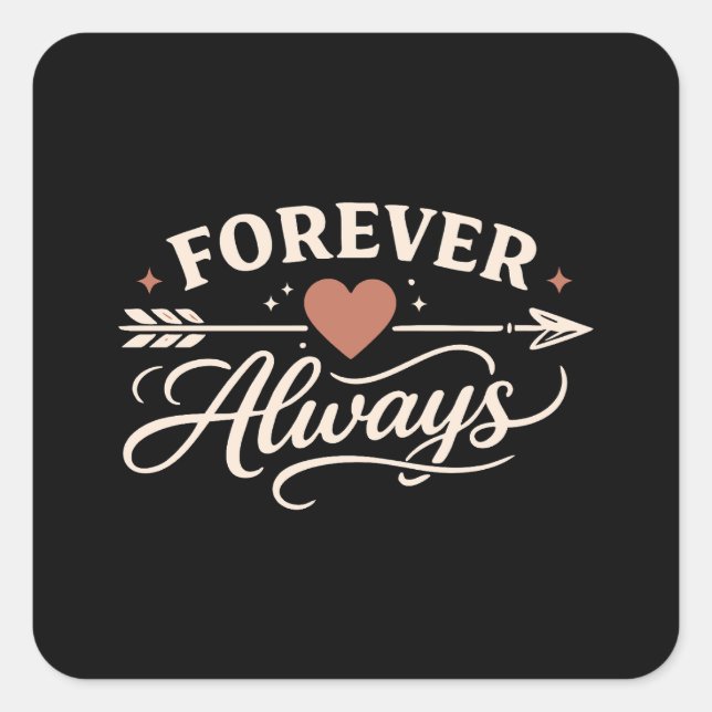 Forever Always Couple - Pointing Right Quadratischer Aufkleber (Vorderseite)