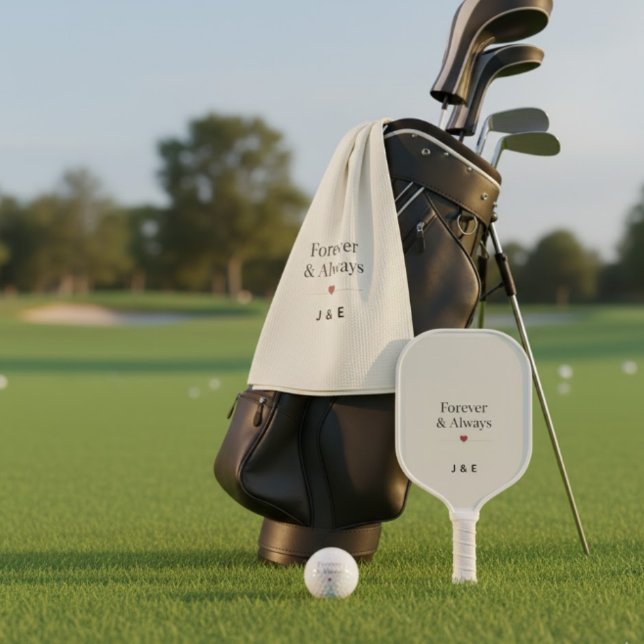 Forever & Always Custom Initials Romantic Golf Tow Golfhandtuch (Von Creator hochgeladen)