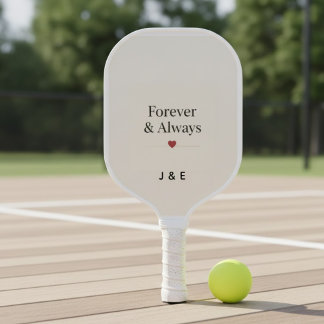 Forever & Always Custom Initials Romantic Pickleba Pickleball Schläger