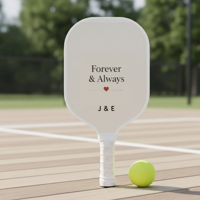 Forever & Always Custom Initials Romantic Pickleba Pickleball Schläger (Von Creator hochgeladen)