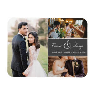 Forever & Always Gray Foto Danke Collage Magnet