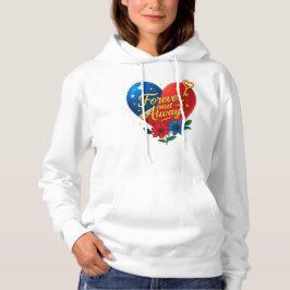 Forever & Always Hoodie | Romantisches Herz und Sc