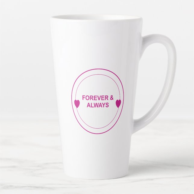 Forever & Always – Timeless Love Typography Design Milchtasse (Rechts)