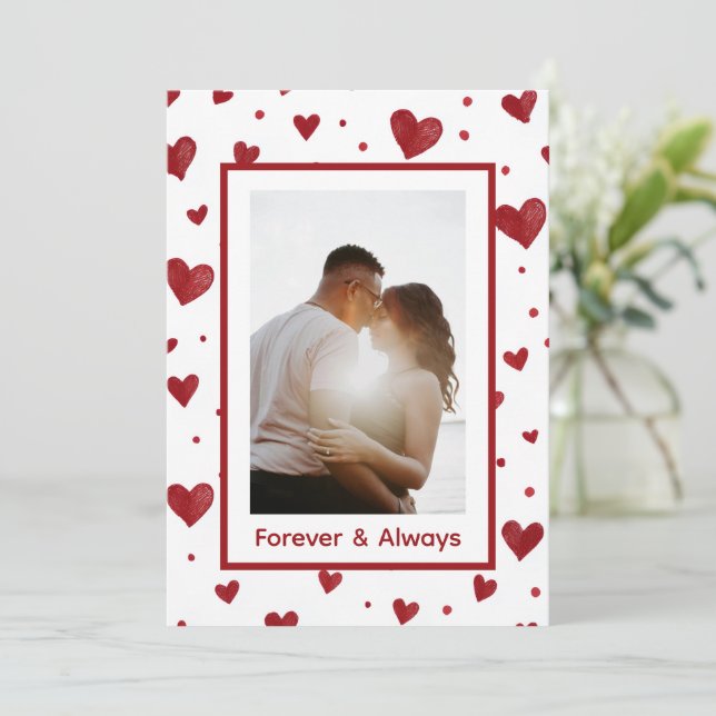 Forever & Always Valentinstag Individuelle Karte (Stehend Vorderseite)