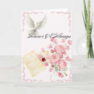 Forever and Always Vintage White Dove Card - Roman Karte