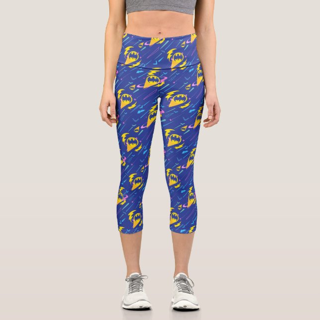 Forever Batman Bat Signalmuster Capri Leggings (Vorderseite)