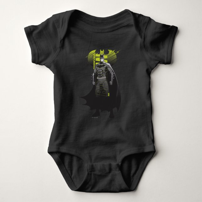 Forever Batman Power Up Character Art Baby Strampler (Vorderseite)