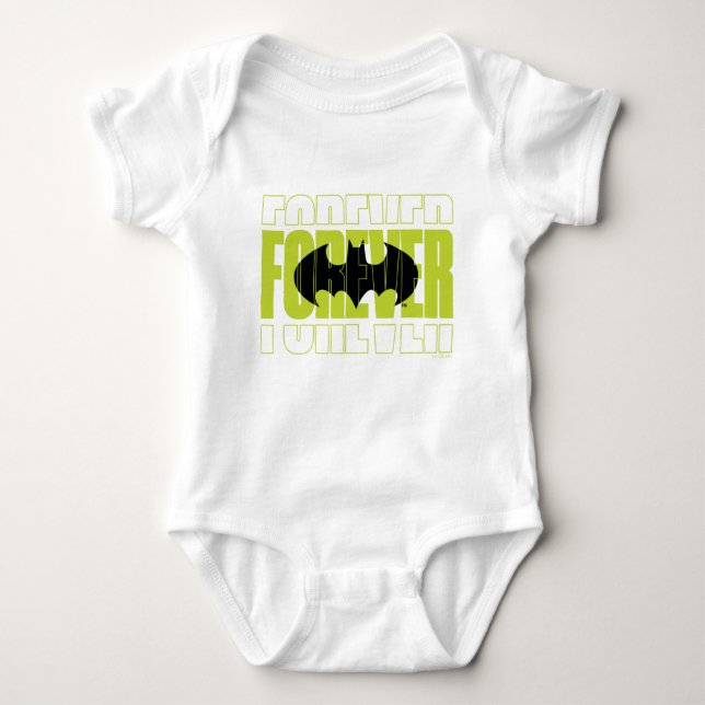 Forever Batman Typografy Symbol Graphic Baby Strampler (Vorderseite)