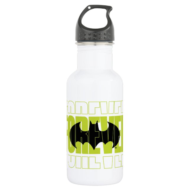 Forever Batman Typografy Symbol Graphic Edelstahlflasche (Vorderseite)