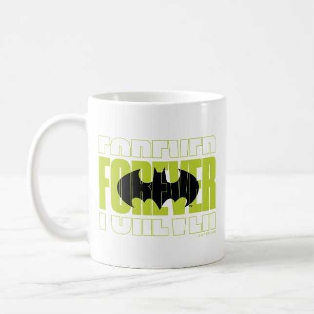 Forever Batman Typografy Symbol Graphic Kaffeetasse (Links)