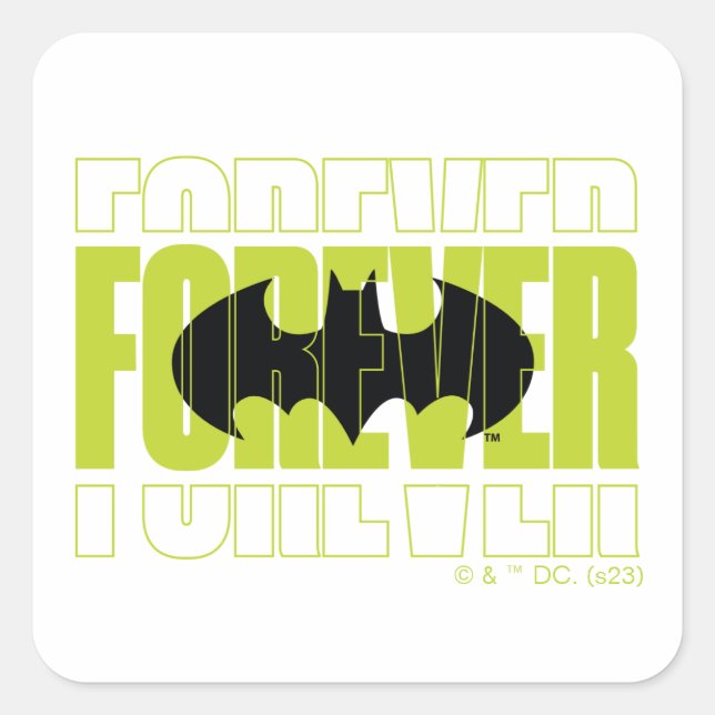Forever Batman Typografy Symbol Graphic Quadratischer Aufkleber (Vorderseite)