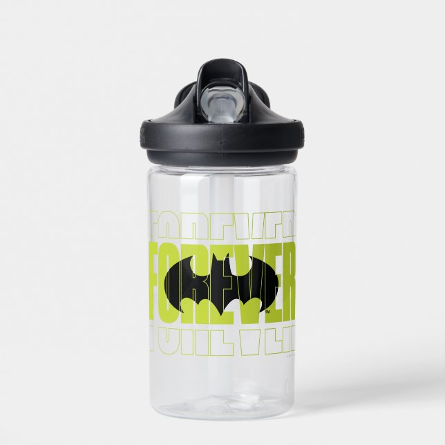 Forever Batman Typografy Symbol Graphic Trinkflasche (Vorne)