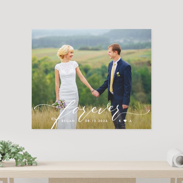 Forever begann Personalisiertes Foto Wrapped Canva Leinwanddruck (Von Creator hochgeladen)