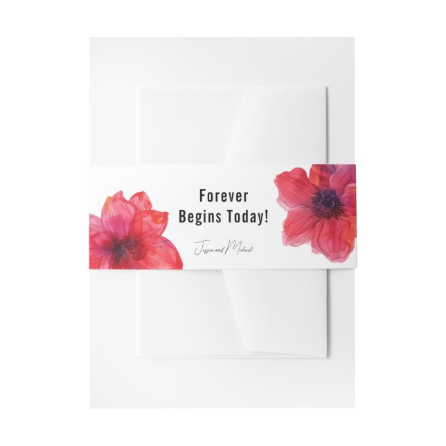 Forever beginnt heute Anemone Dreamscape Hochzeit Einladungsbanderole (Vorderseite Beispiel)