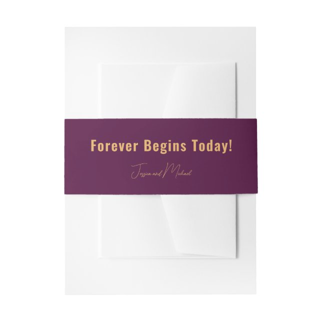 Forever Begins Celestial Elegance Marble Symphony Einladungsbanderole (Vorderseite Beispiel)