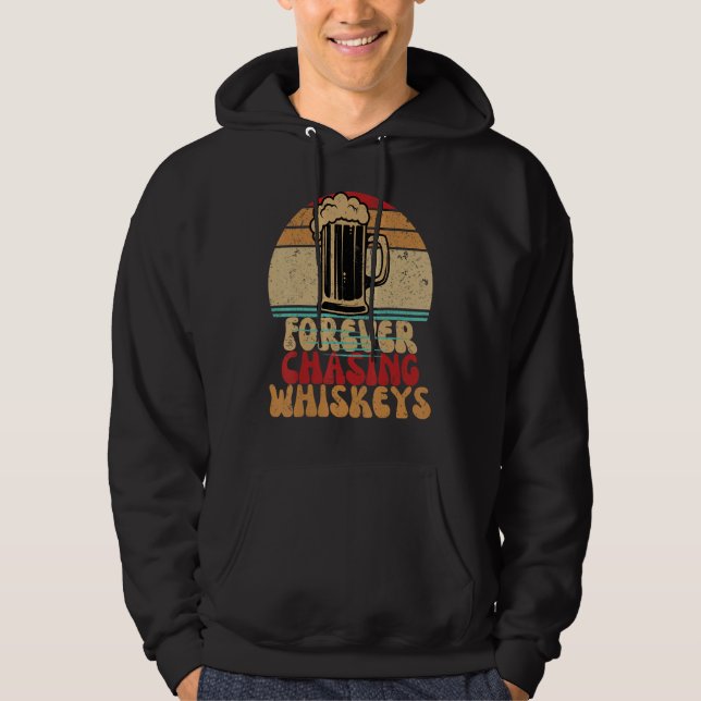 Forever Chasing Sunset Retro  Beer  Groovy Hoodie (Vorderseite)