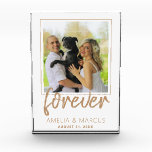 Forever Elegant Golden Script Wedding Keepake Fotoblock<br><div class="desc">Für immer Elegantes Goldenes Skript Hochzeit Keepake Foto Block. Ein Foto für Hochzeitsgäste mit einem Hochzeitsfest,  einem Foto,  Bräutigam und einem Hochzeitsdatum.</div>