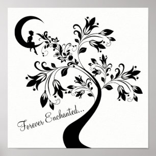 Forever Enchanted ~ Moon Liebe Girl ~ Blume Tree Poster